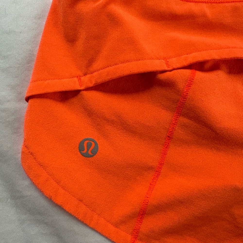 Lululemon Neon Orange Speed Up Shorts - Picture 3 of 4